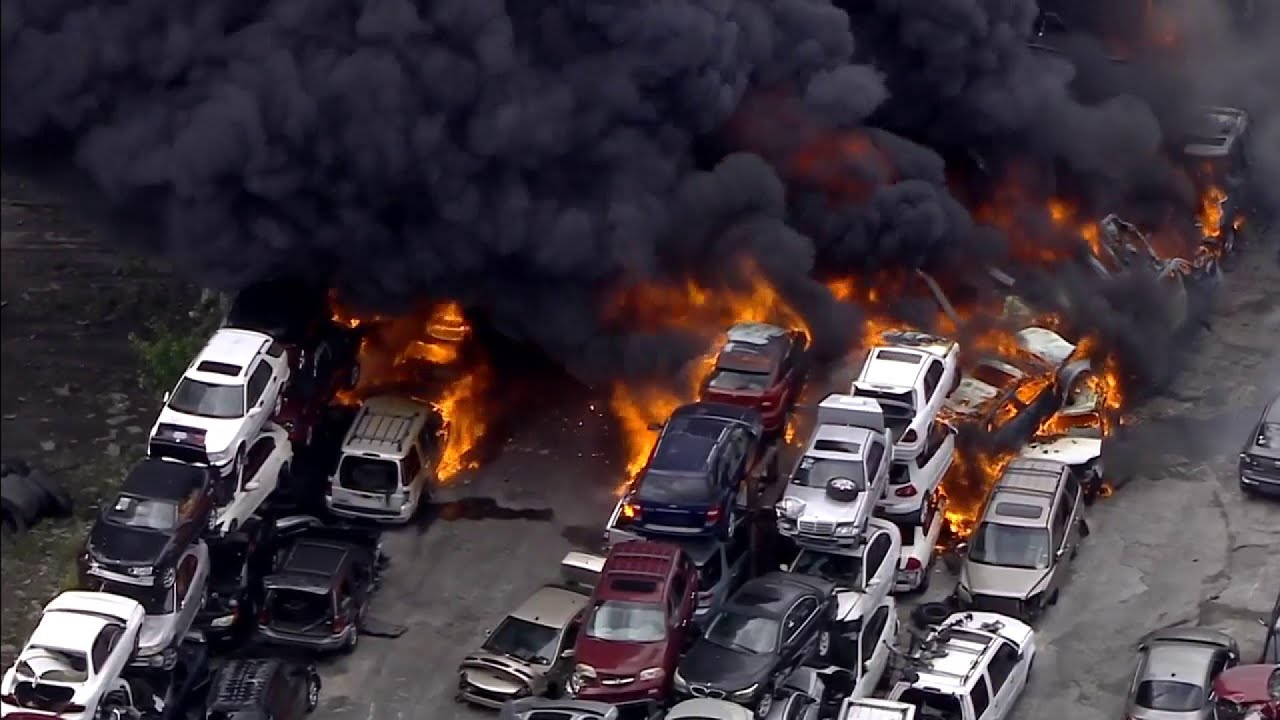Dozens of vehicles catch fire in Opa-locka