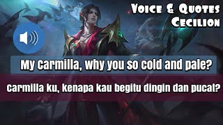 Cecilion Voice and Quotes Mobile Legends dan Artinya