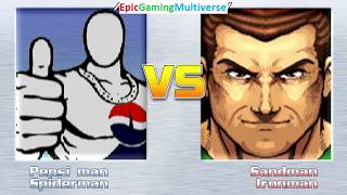 Pepsiman And Spider-Man VS Sandman And Iron Man In A MUGEN Match / Battle / Fight