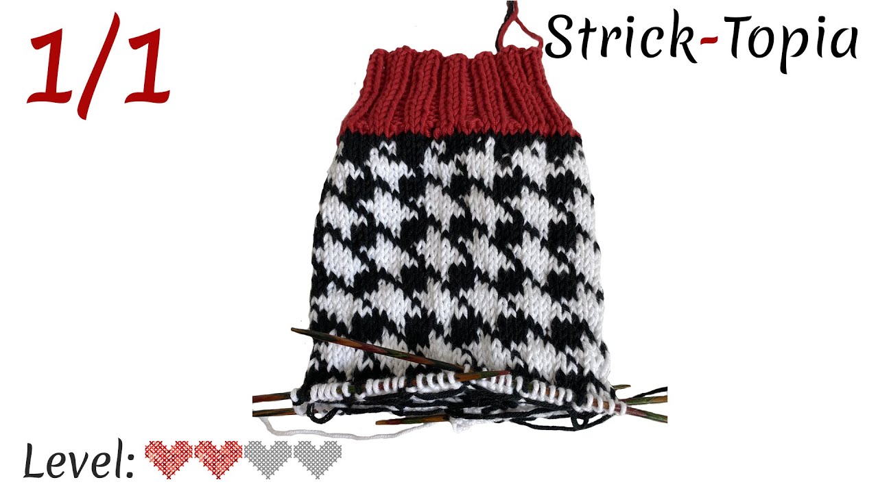 Hahnentritt Muster in Runden stricken leicht gemacht - Video 1/1