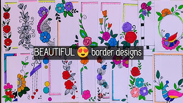 20 BEAUTIFUL BORDER DESIGNS/PROJECT WORK DESIGNS/A4 SHEET/FILE/FRONT PAGE DESIGN FOR SCHOOL PROJECTS