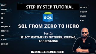 SQL Full Beginner Tutorial (Part 2) – SELECT, WHERE, AND,OR,IN,BETWEEN,ORDER BY, GROUP BY,DISTINCT