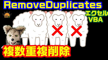 エクセル VBA 42 複数列の重複削除　RemoveDuplicates　プログラミング