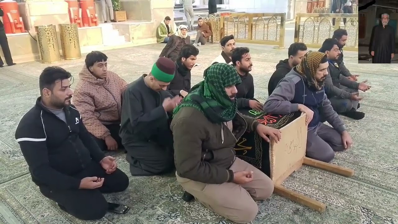 تشيع جثمان المرحوم خادم الامام الحسين (ع)السيد (ناظم محمد سلمان الحكيم الطبطبائي) الله يرحمه برحمته 
