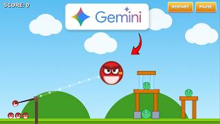 How many prompts for Gemini to make Angry Birds? screenshot 3
