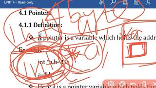 Unit 4 - Pointers and it's advantages, Declaration of pointers
