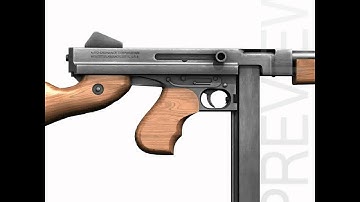 3D Model of Thompson M1A1 Submachine Gun Review