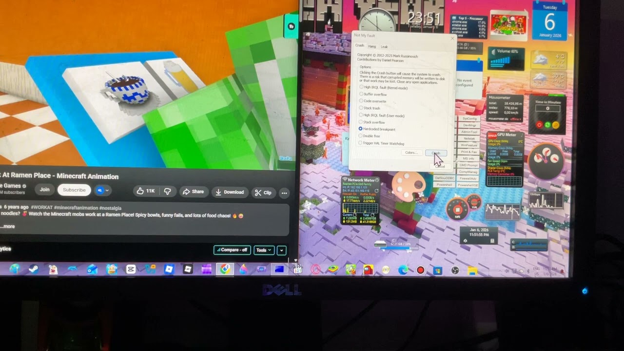 Minecraft Steve Eating Spicy Noodles & Screaming Like a Girl Has BSOD