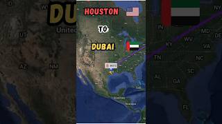 Houston 🇺🇲 to Dubai 🇦🇪 Flight Route || Emirates EK212 Flight Duration 14h 49m ✈️ | #aviation #shorts