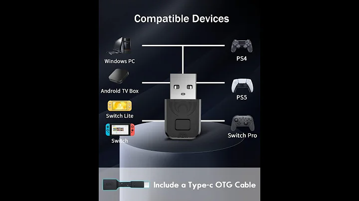 Guide Connect Bluetooth Controller Adapter for PS4/ PS5/ Switch Xbox AOLION Wireless Adapter