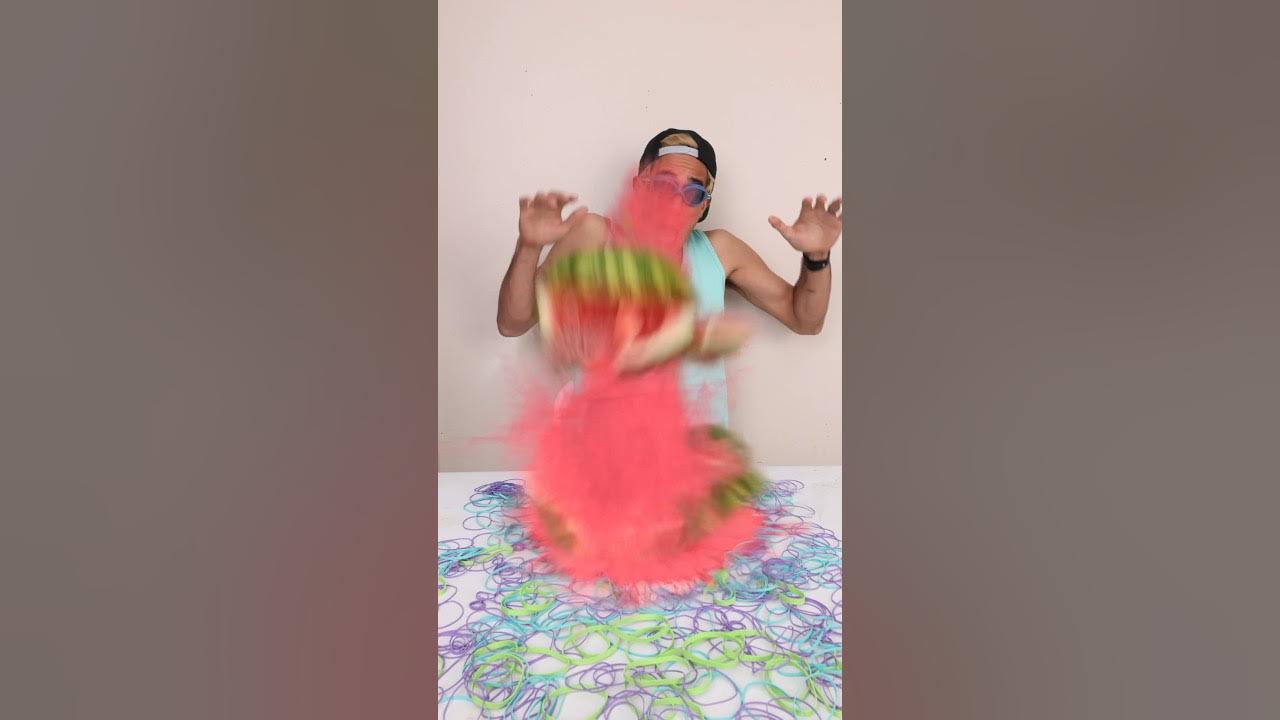 Exploding a watermelon with rubber bands! shorts YouTube