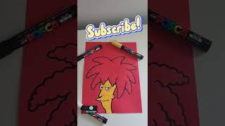 Drawing Simpsons Sideshow Bob #shorts #art #drawing #fyp #satisfying #painting #tiktok