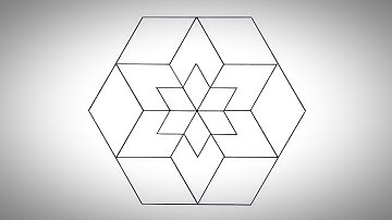 Geometric Hexagon Design Step by Step | Simple Geometric Design For Kids | Easy Hexagon Drawing