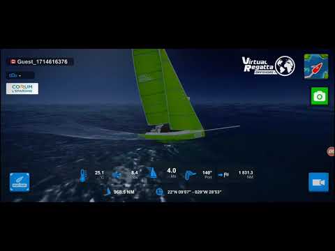 Virtual Regatta Offshore Night Relaxing Sailboat Trip Online