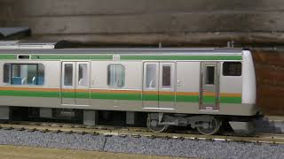 鉄道模型】HOゲージ E231系1000番台とE233系3000番台離合シーン