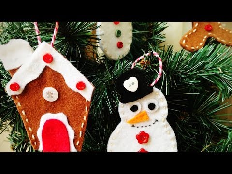 D.I.Y. hand made christmas felt decorations â Decorazioni natalizie in feltro fai da te