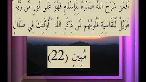 القرآن الكريم سورة الزمر الاية 22