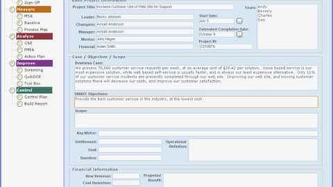 QuikSigma: Six Sigma Project Charter, Part 4