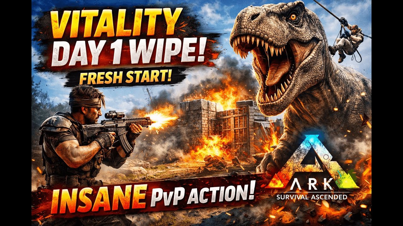 VITALITY DAY 1 WIPE 🔥 Fresh Start | INSANE PvP | ARK Survival Ascended ...