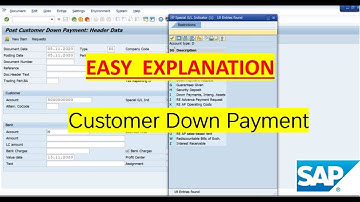 Customer Down Payment in SAP | How to enter customer down payment in SAP | Customer payment in SAP
