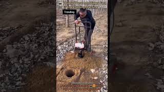 🕳️ Wheeled Post Hole Digger | Fast Tree Planting Machine
