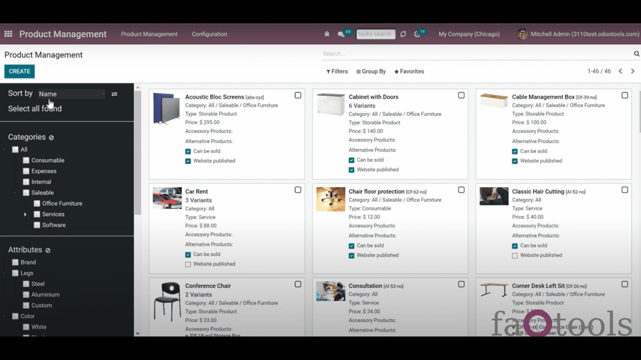 Odoo Product Management Interface v15 by faOtools overview - YouTube