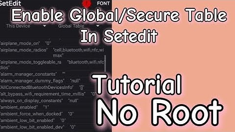 Enable Global/Secure Table In SetEdit | Totzy