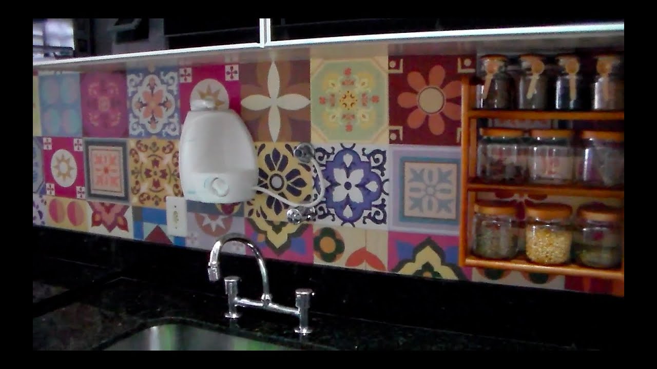â¡â¡repaginada na cozinha aplicaÃÃo de adesivo no azulejo ... Azulejos adesive