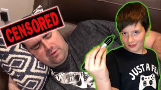 Kid Temper Tantrum Wrote Swear Word On Dad's Forehead With Sharpie  [Original]