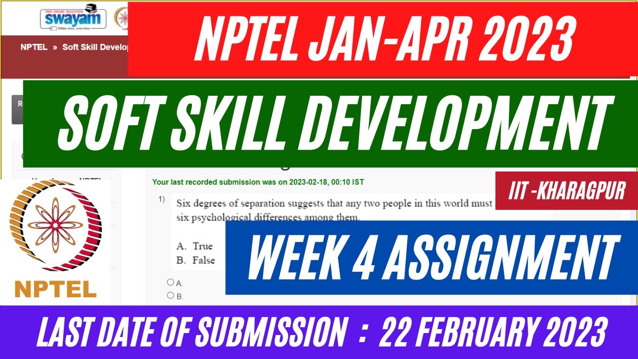 nptel soft skills development assignment 4 answers 2023