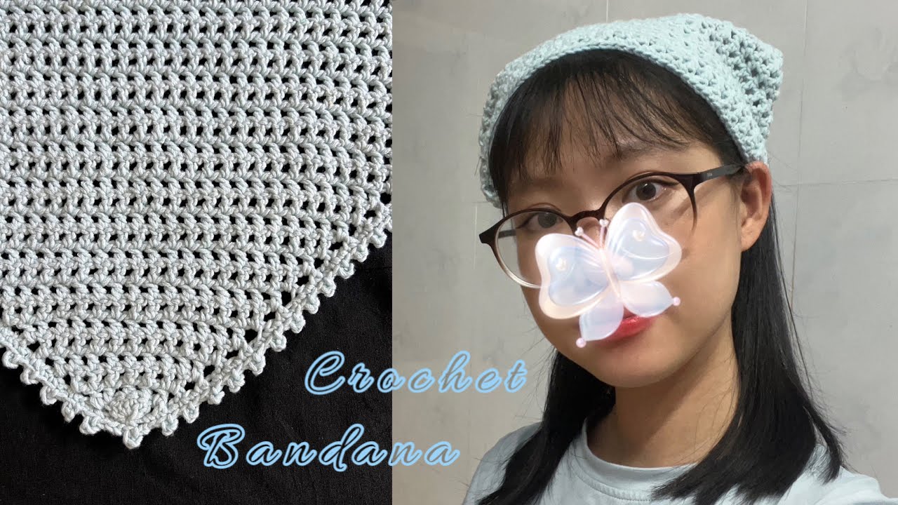 Hướng dẫn móc khăn Bandana siêu đơn giản. Easy Crochet Bandana. Gạo Crochet