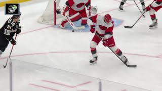Timo Meier scores a powerplay goal against the Carolina Hurricanes