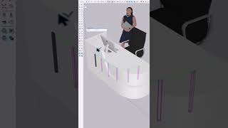 How to model a curved reception desk using the TrueBend #sketchupdesign #interiordesigner #sketchup