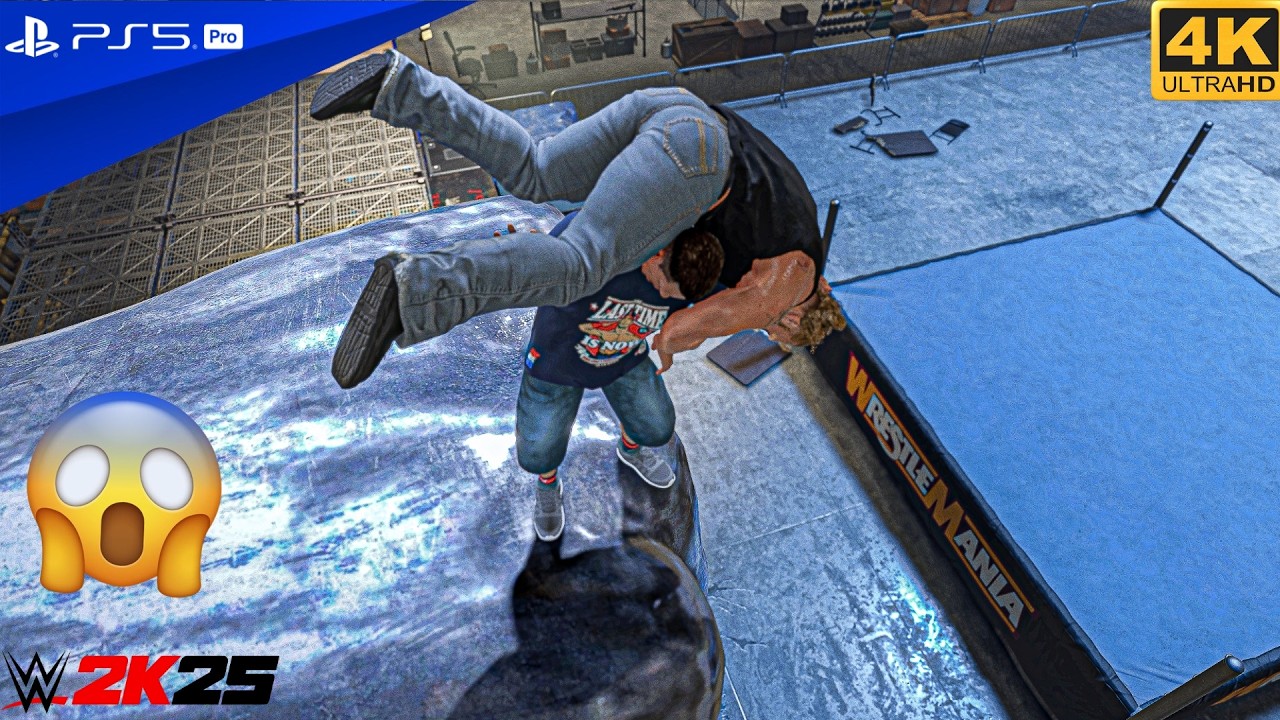 WWE 2K25 - John Cena Attacks Brock Lesnar at Backstage Area | PS5™ Pro [4K60]