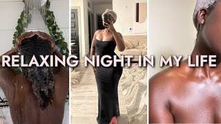 A RELAXING NIGHT TIME ROUTINE: Cooking dinner, skincare routine, washing my hair and more
