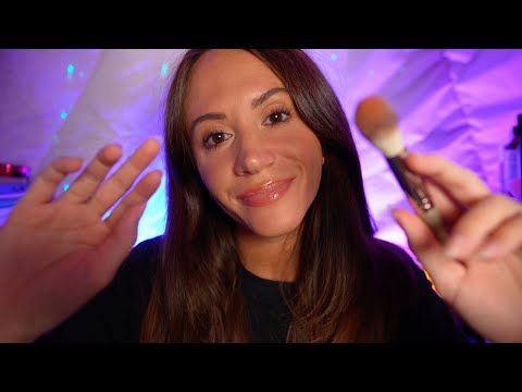 ASMR Up Close Personal Attention For Sleep 💤 (face touching, coloring, bronzing pearls)