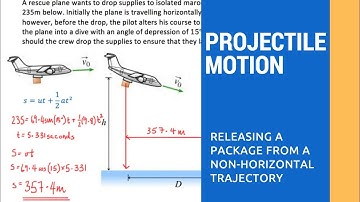 PROJECTILE MOTION - Package Drop Whilst in a Dive (Non-Horizontal Flight)