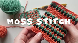 Crochet Moss / Linen Stitch in two colours