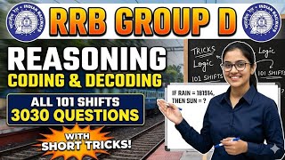 RRB GROUP D CODING DECODING PYQ // RRB GROUP D REASONING ANSWER KEY WITH SOlUTIONS & Short tricks 