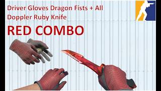 Driver Gloves Dragon Fists + All Doppler Ruby Knife | RED COMBO | CS2 Showcase