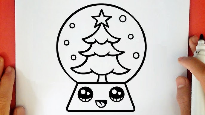HOW TO DRAW A CUTE CHRISTMAS TREE, DRAW CUTE THINGS 