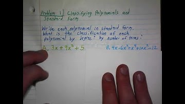 5-1 Problem 1 Classifying Polynomials and Standard Form