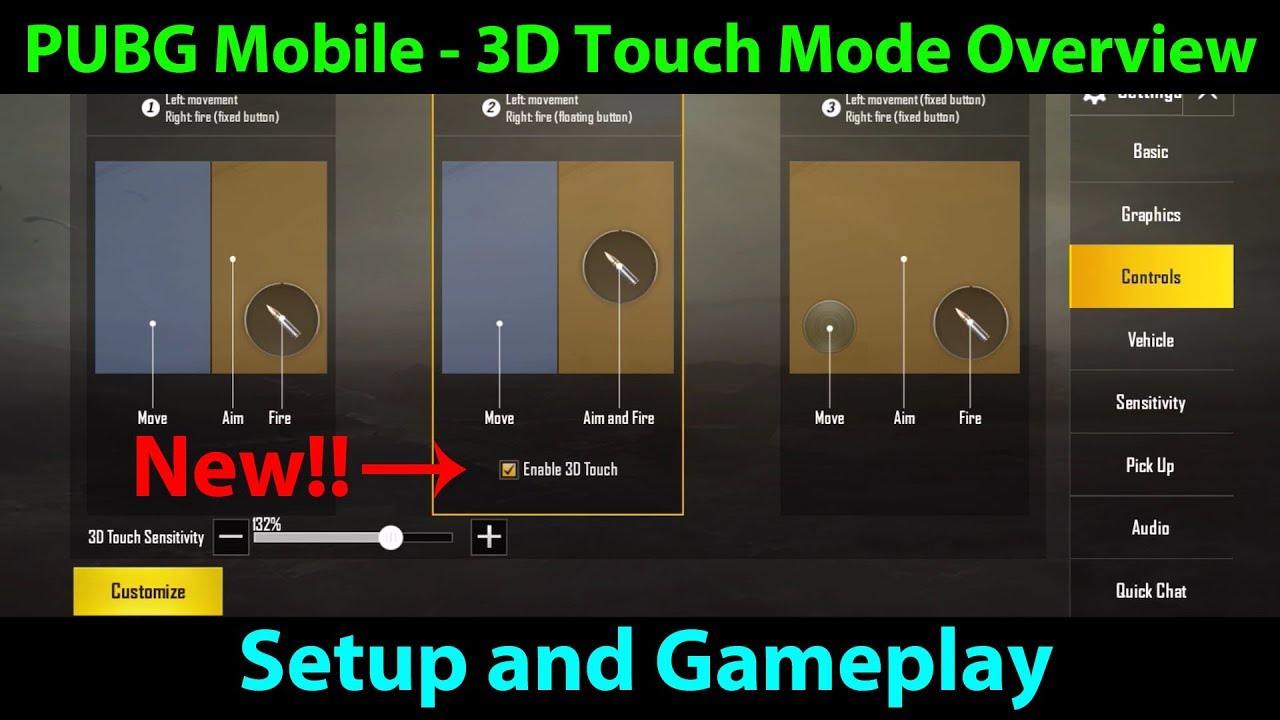 PUBG Mobile 0.4.0 Feature Highlight - 3D Touch Mode - Setup and Training  Mode Gameplay - 