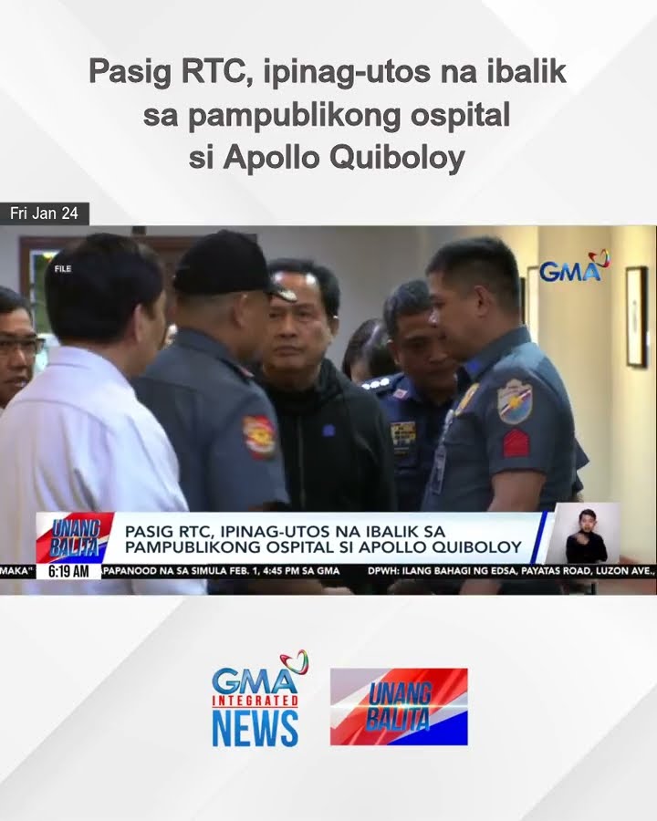 Pasig RTC, ipinag-utos na ibalik sa pampublikong ospital si Apollo Quiboloy | Unang Balita