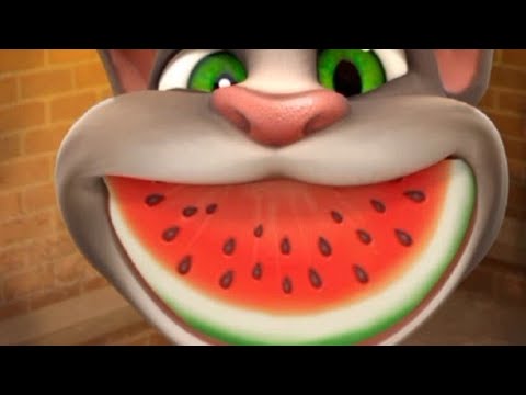 القط توم المتكلم يأكل البطييييييخ