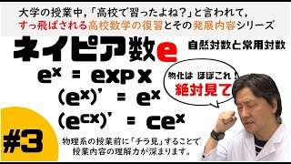 ネイピア数と指数対数　【大学の授業ですっ飛ばされる高校数学たちの復習】