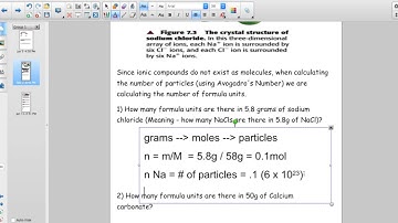 Formula Units & Number of Ions Calculations