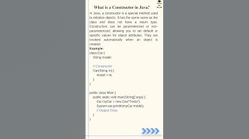 What is a Constructor in Java? #java #shorts