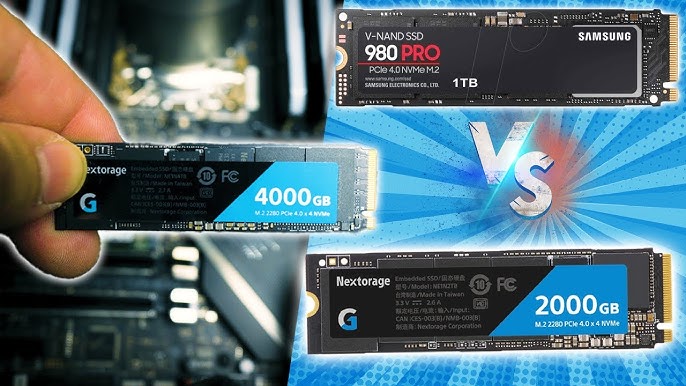 SAMSUNG 990 PRO M.2 2280 1TB PCIe Gen 4.0 x4, NVMe 2.0 V7 V-NAND 3bit MLC  Internal Solid State Drive (SSD) MZ-V9P1T0B/AM 