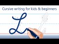 How to write letter l cursive writing for kids and beginners handwriting practice